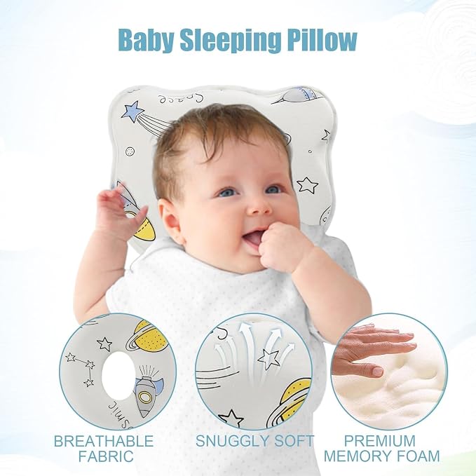 Baby Pillow, Cute Cartoon Bear Soft and Cozy Shaping Pillow, Breathable Bedding - Image 4
