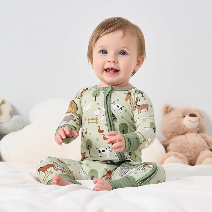 pureborn Baby Infant Boys Girls Sleeper Snug Fit Viscose from Bamboo Pajamas - Image 3