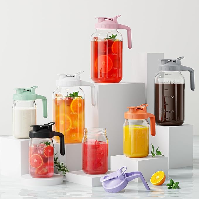 Breast Milk Pitcher Jug - 32 oz Glass Mason Jar Airtight Pitcher - Image 6