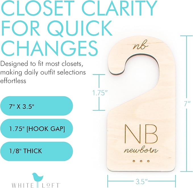 Baby Clothes Dividers for Closet – Wood Size Dividers for Newborn to 24 Months - Image 4