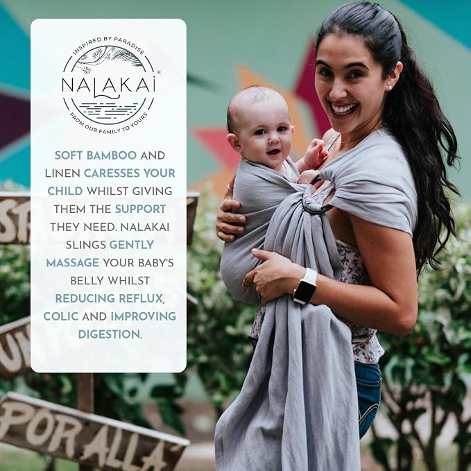 Nalakai Ring Sling Baby Carrier, Soft Linen Baby Sling, Baby Wrap, and Giving - Image 7