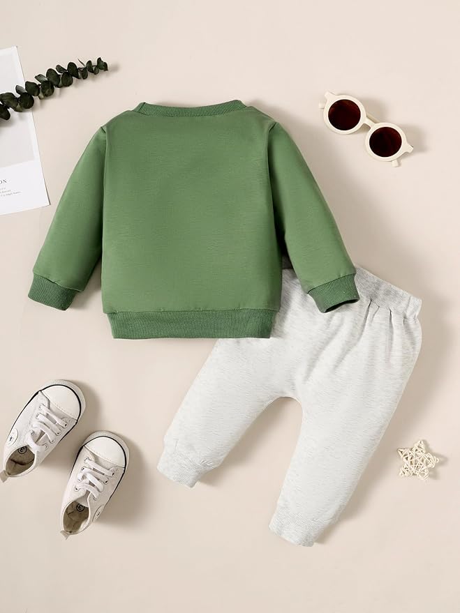Toddler Baby Boy Fall Winter Clothes Crewneck Long Sleeve Sweatshirt Pullover - Image 2