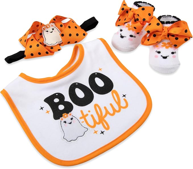 Baby Bib, Booties & Headwear Gift Set – 3 Piece Outfit - Image 2