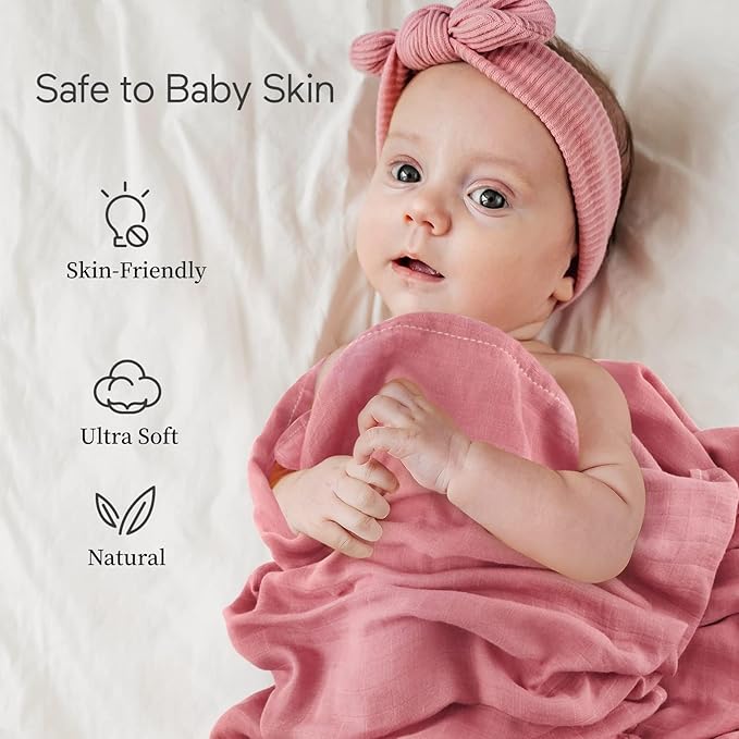 Momcozy Muslin Swaddle Blankets, 4 Pack Ultra Soft Neutral Matching Baby - Image 5