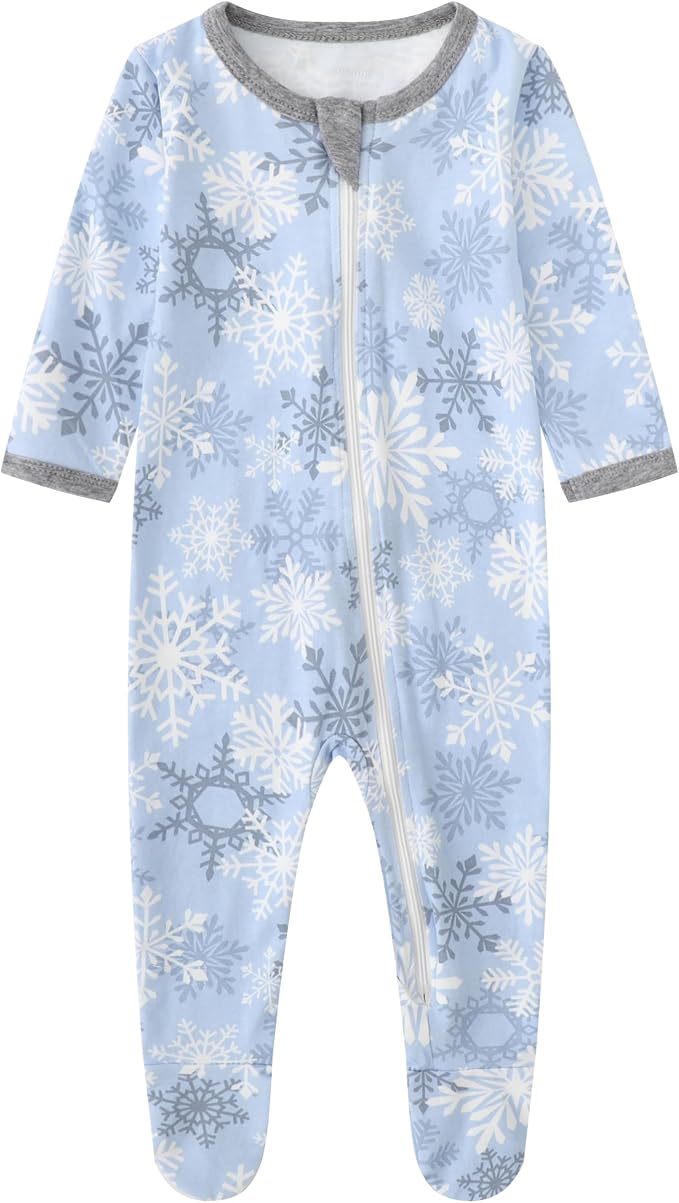 O2 BABY Baby Boys Girls Organic Cotton Zip-Front Sleeper Pajamas, Footed Sleep by O2BABY