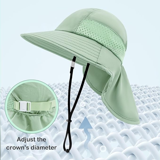 XIAOHAWANG Girls Sun Hat Baby Beach Hats Boys UPF 50+ Kids Summer Protection - Image 4