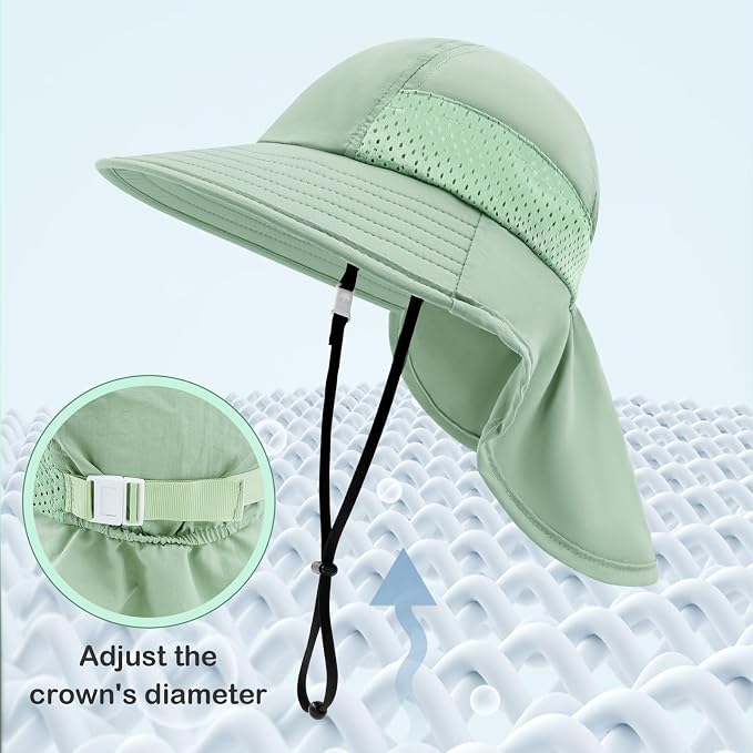 XIAOHAWANG Girls Sun Hat Baby Beach Hats Boys UPF 50+ Kids Summer Protection - Image 4