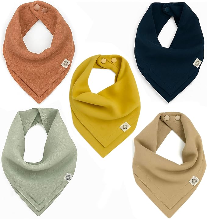 Kishu Baby Indi Organic Baby Bandana Bibs – Fairtrade 4-Way Reversible Drool by KishuBaby