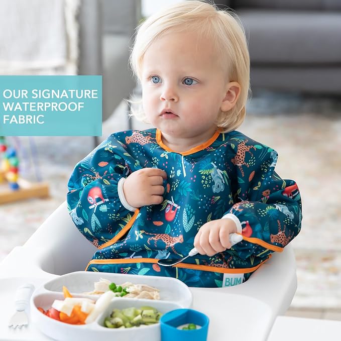Bumkins - Sleeved Bib - For Boys & Girls, Babies & Toddlers 6-24 Months - - Image 3