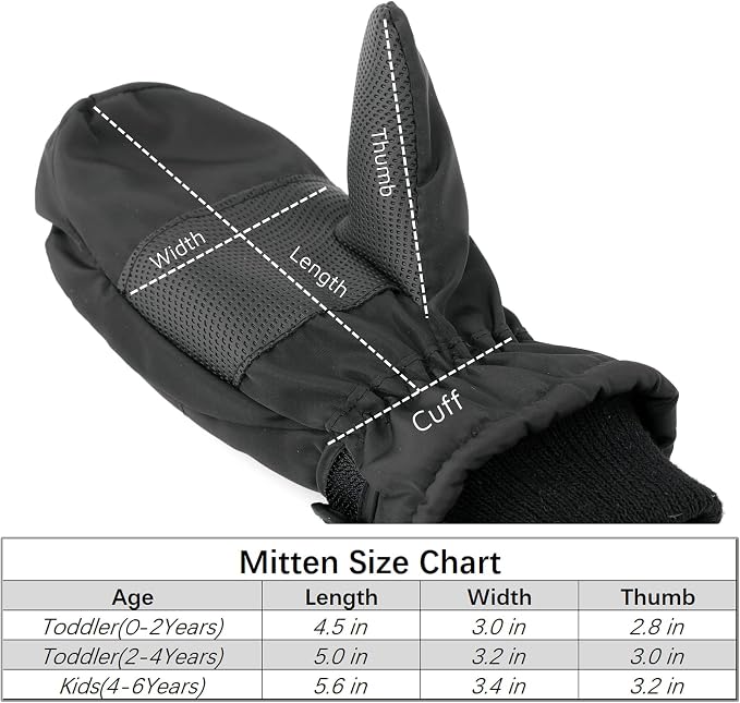 F Flammi Toddler Kids Snow Mittens - Image 7
