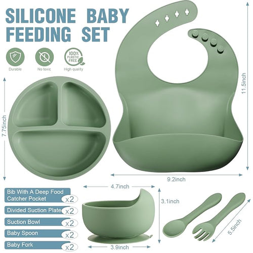 10 Pack Silicone Baby Feeding Set, Toddlers Led Weaning Feeding Supplies - Image 2