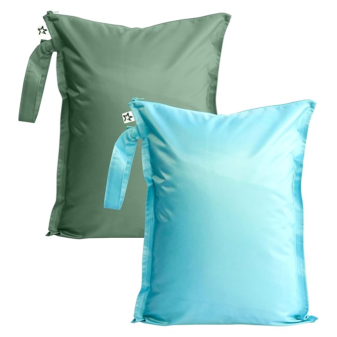 Tiny Twinkle Wet Dry Bag – 2 Pack Reusable Waterproof & Mess Proof Wet Bags by TinyTwinkle