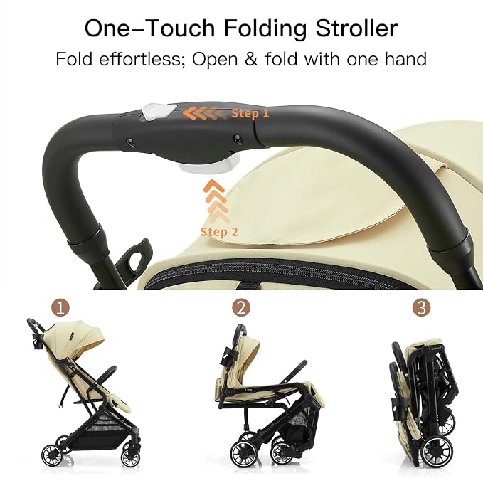 Compact Fold Baby Stroller, Lightweight Travel Toddler Stroller - Image 2