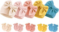 BQUBO Newborn Baby Girls Hats Mittens Set Hospital Hat Beanie Infant Bow Hats by DRESHOW