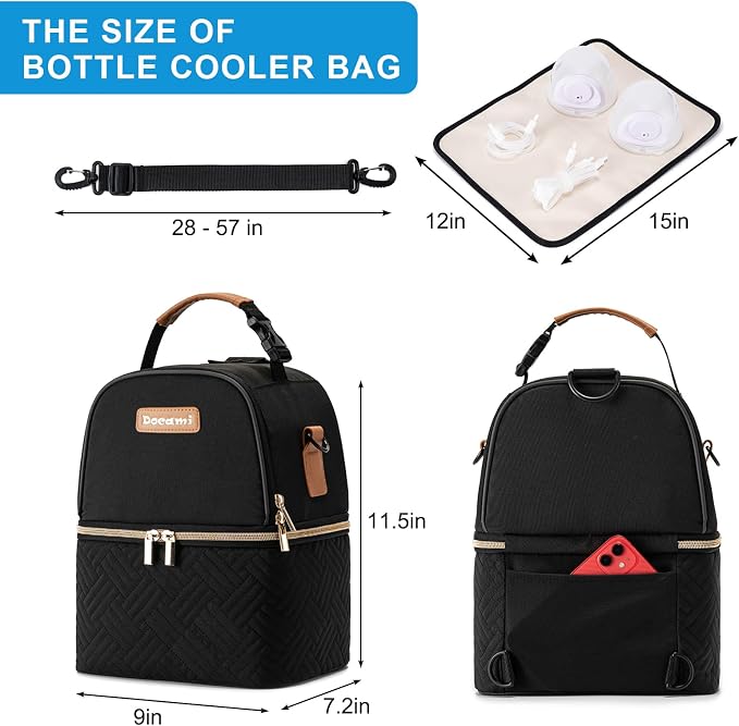 Breastmilk Cooler Bag with Ice Pack & Mat Fit 6 Bottles Up to 9 Ounce, Breast - Image 5