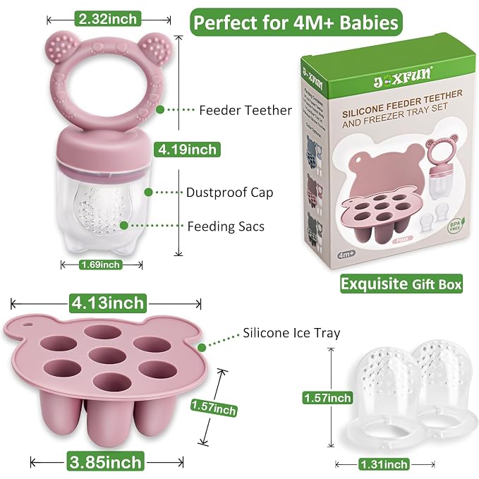 Silicone Baby Fruit Food Feeder & Mini Freezer Nibble Tray, Breastmilk Popsicle - Image 3