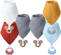 Baby Teething Bibs 6-Pack with Attachable Teether by Unknown