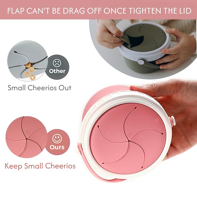 No Spill Silicone Toddler Snack Containers, Detachable Silicone Flap - Image 5