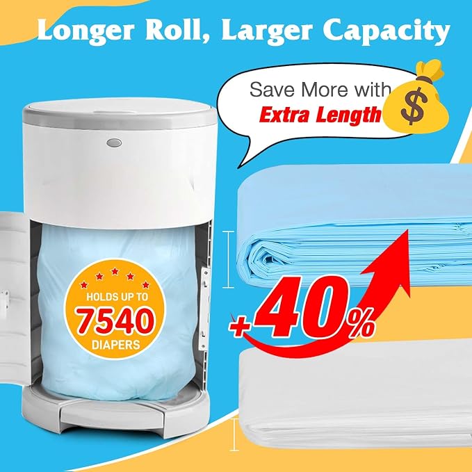 10 Pack Diaper Pail Refill Bags Compatible - Image 3