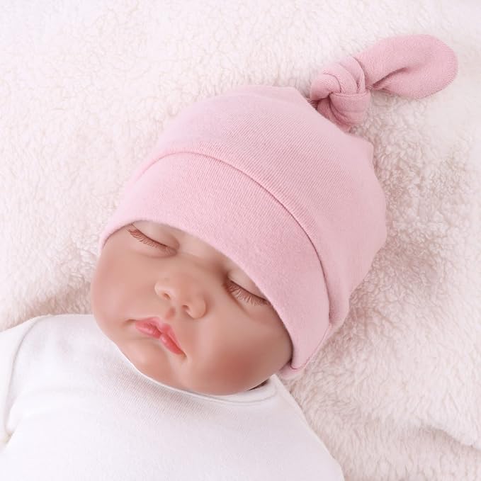 JANGANNSA Newborn Baby Hat Infant Baby Boys Beanie Top Knot Stretchy Hats - Image 5