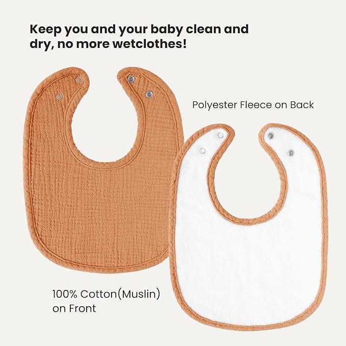 AMAWMW Muslin Baby Bibs for Unisex Boys Girls 6Pack Baby Bandana Drool Bibs - Image 4