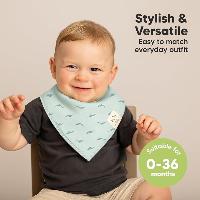 10-Pack Organic Baby Bandana Bibs - Image 4