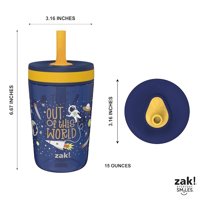 Zak Designs Kelso 15 oz Tumbler Set, Leak-Proof Screw-On Lid - Image 8
