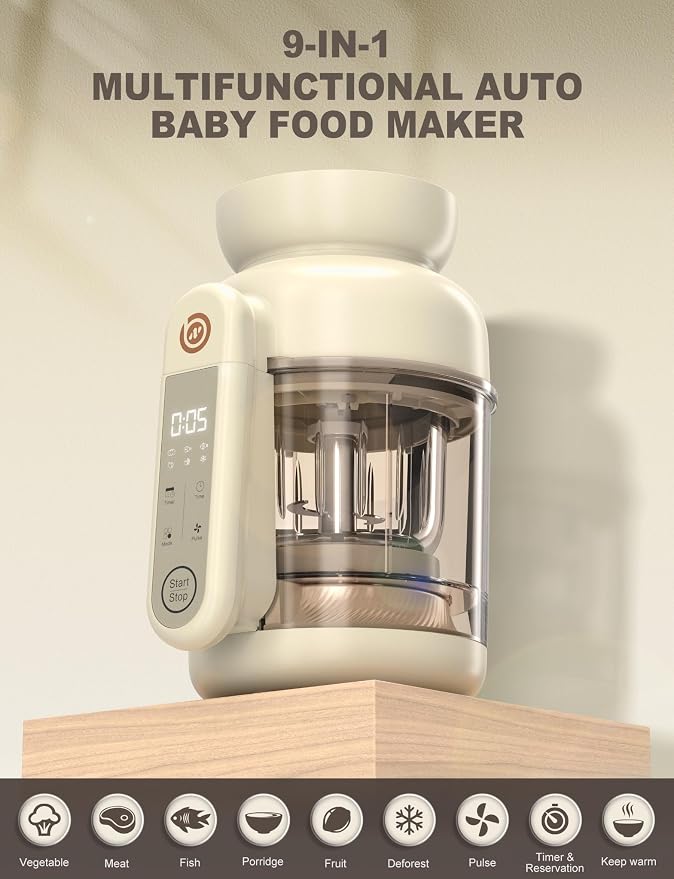 Auto Baby Food Maker, Glass Baby Food Mill, Baby Blender & Steamer and Puree - Image 2