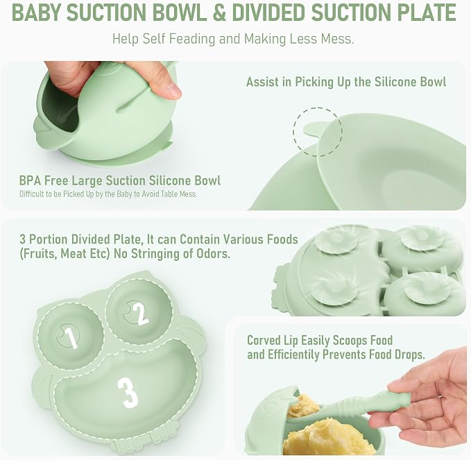 Baby Weaning Set, Silicone Feeding Set, Toddler Set - Image 4