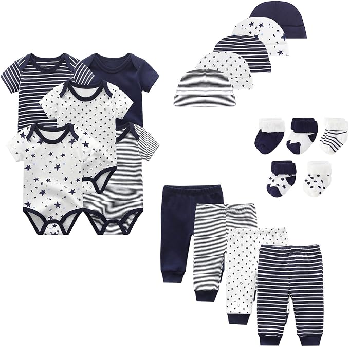 Unisex Baby Boy Girl Layette Sets Bodysuits Pants And Accessories 19 Packs by JELYLOVE