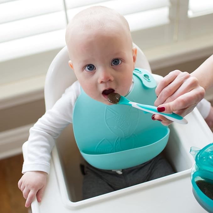 Dr. Brown's Baby Bib with Adjustable Collar and Fox Design, 100% Silicone & - Image 9