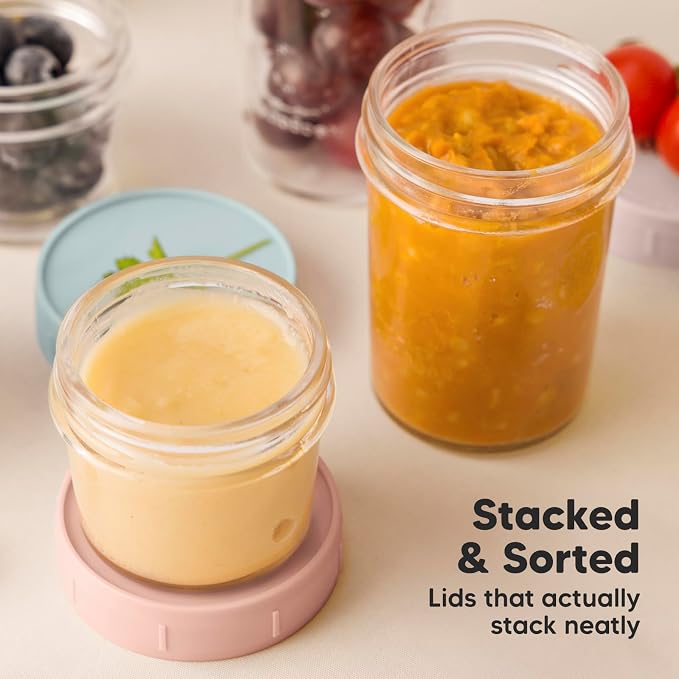 KeaBabies 4pk 8oz & 4pk 4oz Glass Baby Food Containers - Image 7