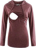 GINKANA Women's Nursing Hoodie Sweatshirt Long Sleeves Breastfeeding Maternity by GINKANA