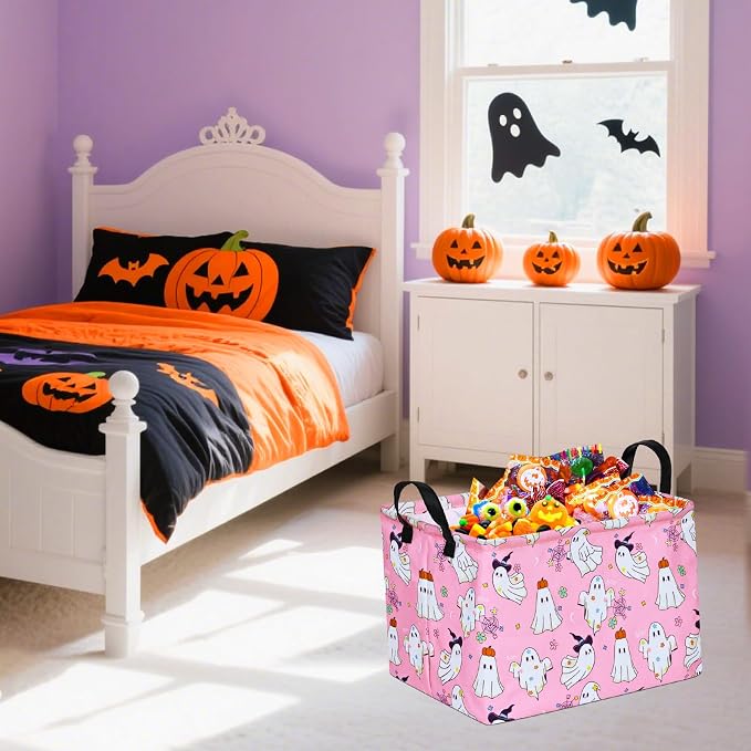 Ghost Happy Halloween Kids Gift Shelf Storage Basket Organizer Box Clothes - Image 3