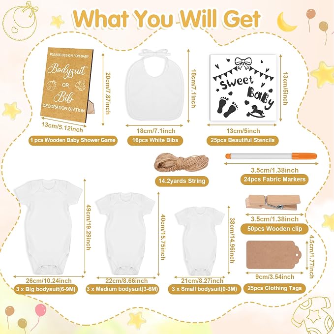 Pydeeirom 151 Pcs Baby Shower Game Decorations Kit - Image 4
