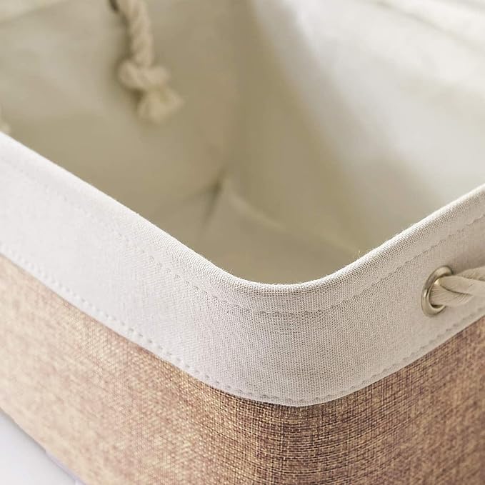Storage Basket Fabric Sturdy Canvas Storage Bins Organizer - Image 8