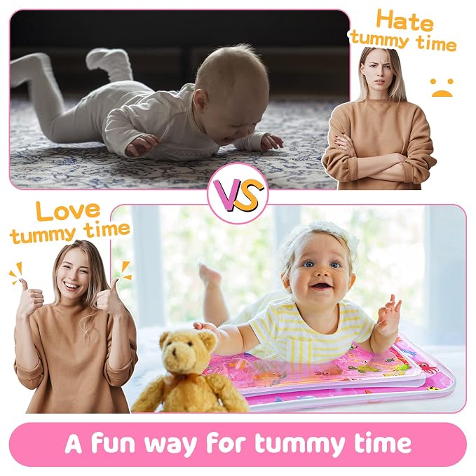 Tummy Time Water Mat for Girl, Baby Girl Toys for 0, 12 Months, Baby Girl Gifts - Image 2