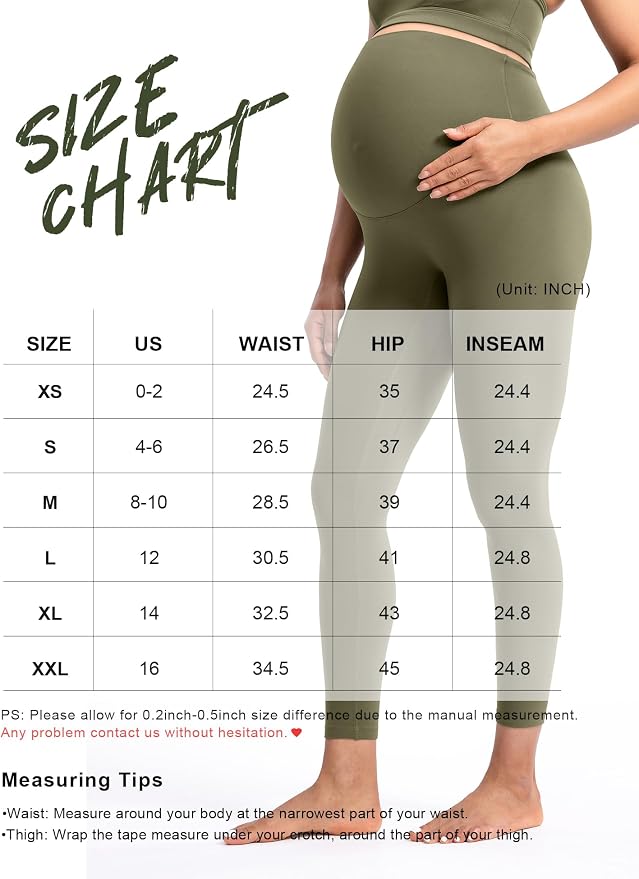 POSHDIVAH Women's Creamluxe Maternity Leggings 25"/28" Over The Belly Pregnancy - Image 2