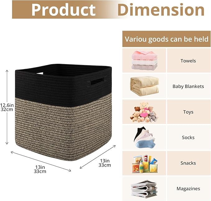 OIAHOMY 13 Kallax Inch Cube Storage Bins, Kallax Insert Storage Baskets - Image 2