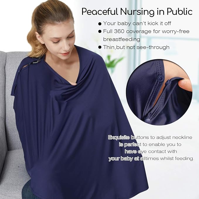 Nursing Cover & Baby Nursing Poncho, High Seat Cover, Stroller Cover, Shopping - Image 2