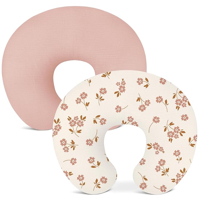 Nursing Pillow Covers 2 Pack, Muslin Nursing Cover by Wimist