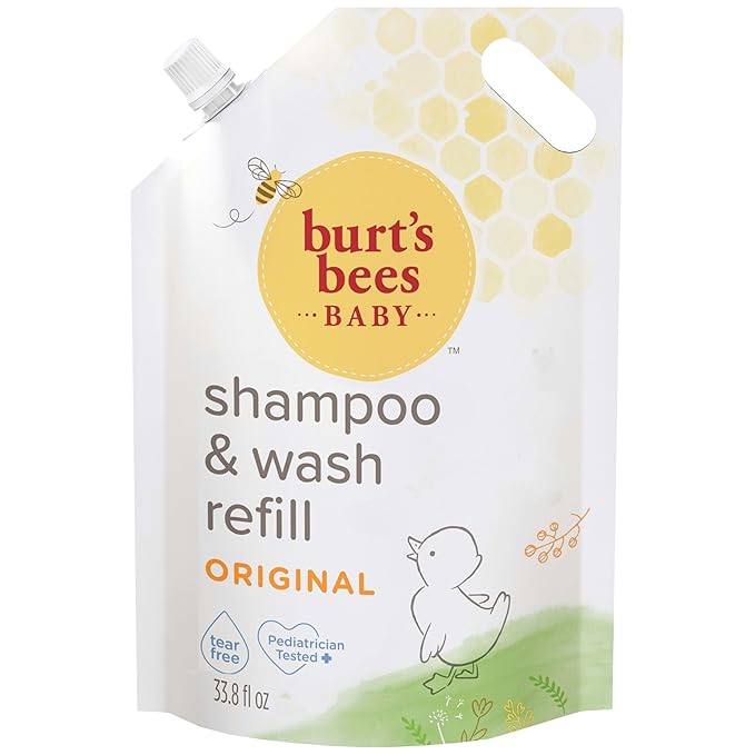 Burts Bees Baby Shampoo and Baby Wash Refill, Plant-Based Formula, by BurtsBees