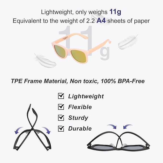 COCOSAND Flexible Baby Sunglasses - Image 3