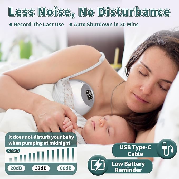 Electric Breast Pump 2025 Upgrade Hands Free Breast Pump 2-Pack 32db Ultra - Image 7