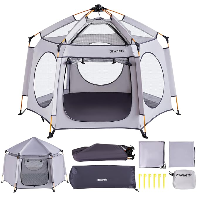 Asweets 4 in 1 Pop Up Playpen Indoor and Outdoor Portable, Lightweight Baby by Asweets