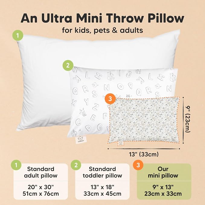 Mini Toddler Pillow with Pillowcase - Image 2
