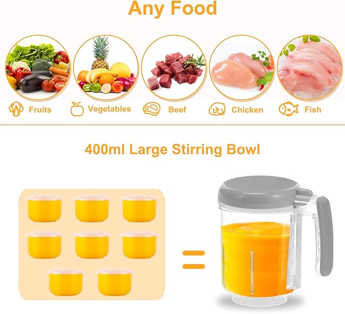 BEAR 2024 Baby Food Maker | One Step Baby Food Processor Steamer Puree Blender - Image 6