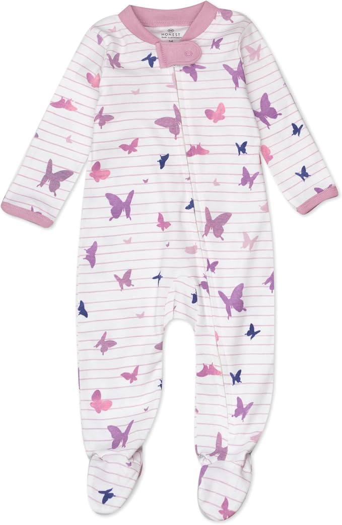 HonestBaby Sleep and Play Footed Pajamas One-Piece Sleeper Jumpsuit Zip-Front - Image 2