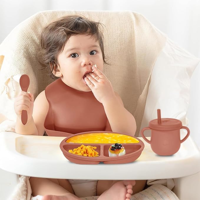 100% Silicone Baby Feeding Set, BPA Free Baby Dishes Set - Image 6