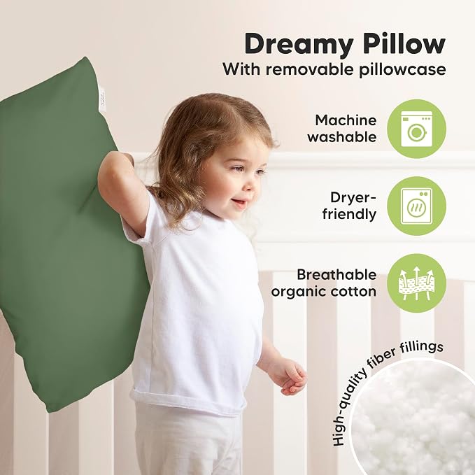KeaBabies Toddler Pillow with Pillowcase, Jumbo 14X20 - Image 4